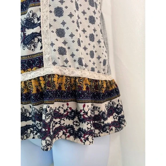 Xhilaration Women's‎ Halter L Top Y2K Floral Peplum Sleeveless Boho Festival VTG - Picture 8 of 13